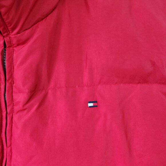 Tommy Hilfiger Down Puffer Vest Men's XL Red Pockets Toggle Waist Outdoor - Picture 9 of 14